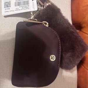 Lululemon black plum plush dual pouch wristlet *sold out